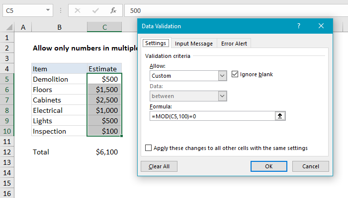 Excel Formula Data Validation Number Multiple 100 Exceljet Excel Formula Data Validation Number Multiple 100 Exceljet